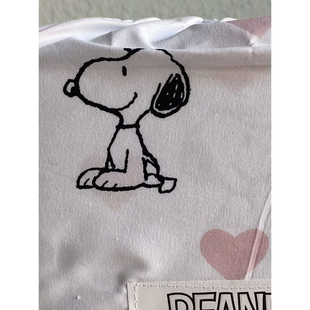 3 Pc Peanuts Snoopy Pink‎ Hearts Valentines Day TWIN Size Sheet Set Soft NEW